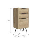 ZUN Meriden 3-Drawer Rectangle Dresser Light Oak B06280249