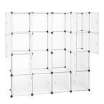 ZUN Modular Closet Organizer Plastic Cabinet, 16 Cube Wardrobe Cubby Shelving Storage Cubes Drawer Unit, 66443111