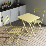 ZUN 3 Piece Patio Bistro Set of Foldable Square Table and Chairs, Yellow W1586P143173