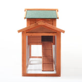 ZUN Large Wooden Rabbit Hutch Indoor and Outdoor Bunny Cage with a Removable Tray and a Waterproof Roof, W2181P146769