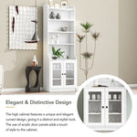ZUN ON-TREND Elegant Tall Cabinet with Acrylic Board Door, Versatile Sideboard with Graceful Curves, WF308425AAK