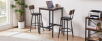 ZUN Bar Table Set with 2 Bar stools PU Soft seat with backrest, Rustic Brown, 23.62'' W x 23.62'' D x W1162104643