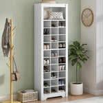 ZUN ON-TREND Stylish Design 30 Shoe Cubby Console, Contemporary Shoe Cabinet with Multiple Storage WF309309AAK