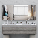 ZUN Oversized Bathroom Mirror with Removable Tray Wall Mount Mirror,Vertical Horizontal Hanging Aluminum W708131926