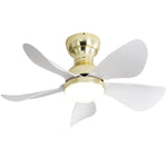 ZUN 29 Inch Indoor Flush Mount Ceiling Fan with Light Reversible Motor Remote Control W934P147065