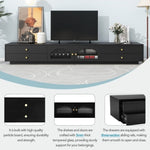 ZUN ON-TREND Luxurious TV Stand with Fluted Glass Doors, Elegant and Functional Media Console for TVs Up WF311903AAB