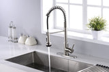 ZUN Two-Handle Kitchen Faucet with Pull-Out Side Sprayer, 360 Swivel 304 Stainless steel, 4-hole 8 inch W1083134986