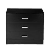 ZUN [FCH] Modern Simple 3-Drawer Table Nightstand Dresser Black 39538677
