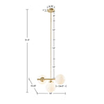 ZUN 3-Light Chandelier with Frosted Glass Globe Bulbs B03596565