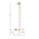 ZUN 3-Light Chandelier with Frosted Glass Globe Bulbs B03596565