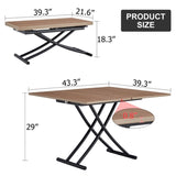 ZUN Modern minimalist multifunctional lifting table, with a 0.8-inch wood grain process sticker desktop W1151126193
