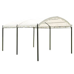 ZUN TOPMAX Outdoor Patio 13ft.Lx10ft.W Iron Carport Shelter Garage Tent, Garden Storage Shed with Anchor WF286142AAK