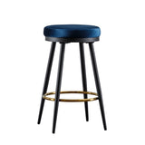 ZUN counter swing stool velvet Blue color,barstools Set of 2 W1805111861