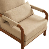 ZUN Modern Teddy Fabric Accent Chair,Oak Wood Frame Armchair for Living Room W1036119222