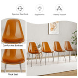 ZUN Modern simple golden brown dining chair plastic chair armless crystal chair Nordic creative makeup W1151P143522