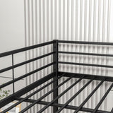 ZUN Metal Bunk Bed Full Over Full, Bunk Bed Frame with Safety Guard Rails, Heavy Duty Space-Saving W84063611