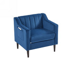 ZUN Modern Upholstered Tufted Accent Chair, Velvet Fabric Single Sofa Side Chair, Comfy Barrel Club W1708107741