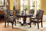 ZUN Beautiful Hand Carved Formal Traditional Dining Side Chair with Faux Leather Upholstered Padded Seat B011P145131