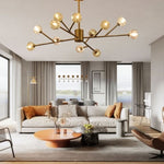 ZUN Modern American chandelier golden iron -12 bulb W1169114555
