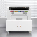 ZUN Office Copier File Cabinet, Mobile Lateral Filing Cabinet with 2 Door, Rolling File Cabinet, Printer W1247110444