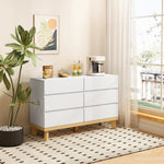 ZUN 47.24"6-Drawers MDF Storage Cabinet,for Bedroom,Living Room,Dining Room,Hallways,White W757104010