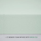 ZUN 3" Green Tea Foam Topper with Cooling Removable Cover B03595666