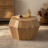 ZUN 31.50" Octagonal Wooden American Retro Style Coffee Table W757P145273