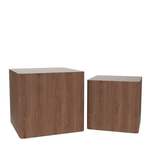 ZUN MDF Nesting table/side table/coffee table/end table for living room,office,bedroom Walnut, set of 2 W87657413