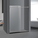 ZUN Frameless Shower Doors 60" Width x 76"Height with 5/16" Clear Tempered Glass, Brushed Nickel W1675104998