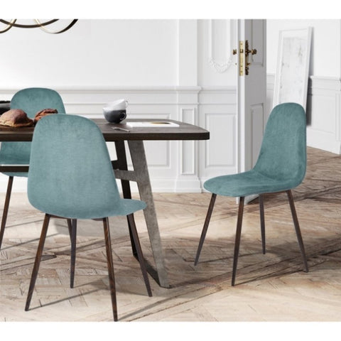 ZUN Set of 4 Scandinavian velvet chairs -Mint W131470748
