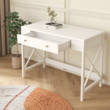 ZUN Modern Home Office Desk Study Table Writing Desk with 1 Storage Drawer,Makeup Vanity Dressing Table W112040053