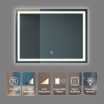 ZUN 36x28 inch Bathroom Led Classy Vanity Mirror with High Lumen,Dimmable Touch,Wall Switch Control, W1992121005