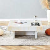 ZUN A modern and practical coffee table with imitation marble patterns, made MDF material. The fusion W1151119881