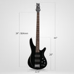 ZUN 44 Inch GIB 4 String H-H Pickup Laurel Wood Fingerboard Electric Bass 31608451