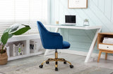 ZUN COOLMORE Velvet Swivel Shell Chair for Living Room ,Office chair , Modern Leisure Arm Chair Navy W39537649