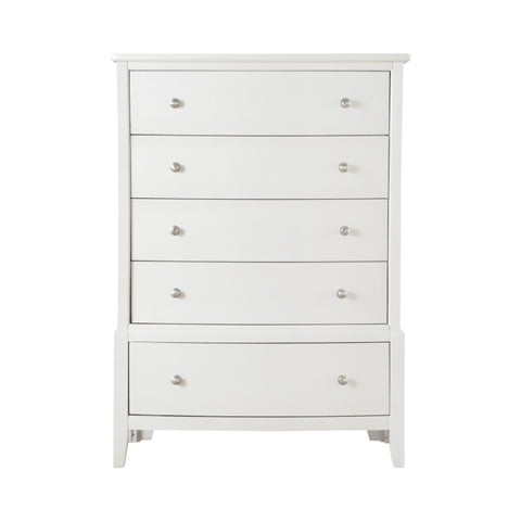 ZUN Transitional Style Antique White Finish 1pc Chest of 5x Drawers Birch Veneer Wooden Bedroom B01165972