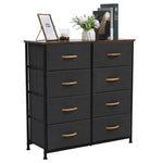 ZUN 4-Tier Wide Drawer Dresser, Storage Unit with 8 Easy Pull Fabric Drawers and Metal Frame, Wooden 87325613