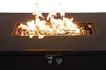 ZUN Living Source International 42 White Smoked Glass Metal Rectangle Fire Pit B120142302