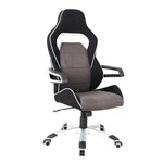 ZUN Techni Mobili Ergonomic Upholstered Racing Style Home & Office Chair, Grey/Black RTA-2017-GRY