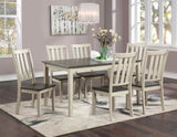 ZUN Dining Room Furniture Set of 2pcs Side Chairs Dual Tone Design Antique White / Gray Solid wood B011108524
