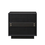 ZUN Modern High gloss UV Night Stand with 2 drawers & LED lights 57743889