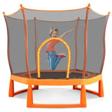 ZUN 6FT Toddlers Trampoline with Safety Enclosure Net Ocean Balls, Fully Protected Indoor Trampoline MS309260AAG