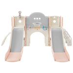 ZUN Kids Slide Playset Structure 7 in 1, Freestanding Spaceship Set with Slide, Arch Tunnel, Ring Toss PP322884AAH