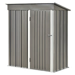 ZUN TOPMAX Patio 5ft Wx3ft. L Garden Shed, Metal Lean-to Storage Shed with Lockable Door, Tool Cabinet WF285307AAE