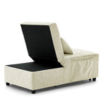 ZUN Folding Ottoman Sleeper Sofa Bed, 4 in 1 Function, Work as Ottoman, Chair ,Sofa Bed and Chaise W48734039