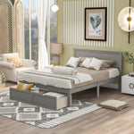 ZUN Full Size Platform Bed with Under-bed Drawers, Gray WF196530AAE