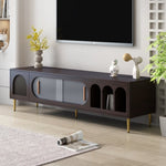 ZUN U-Can Modern TV Stand for 70+ Inch TV, Entertainment Center TV Media Console Table, with 3 Shelves WF314645AAD