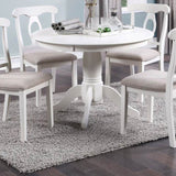 ZUN Classic Design Dining Room 5pc Set Round Table 4x side Chairs Cushion Fabric Upholstery Seat HS00F2560-ID-AHD