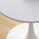 ZUN 32"Modern Round Dining Table with Round MDF Table Top,Metal Base Dining Table, End Table Leisure W75764015