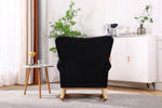 ZUN Mid Century Fabric Rocker Chair with Wood Legs and velvet for Livingroom Bedroom W136158988
